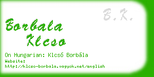 borbala klcso business card